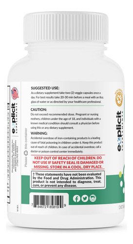 Explicit Supplements Vitaminas Para Ojos 60 Cápsulas