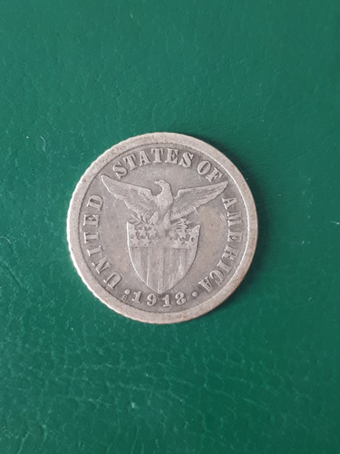 Filipinas 1918 10 Centavos Plata 