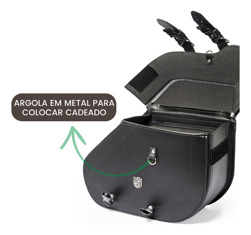Alforge Bolsa Moto Custom 30l Cravo Com Suporte Dragstar 650