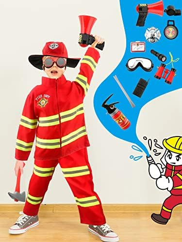 17 Piezas De Disfraz De Bombero Para Niños, Disfraz De Jefe