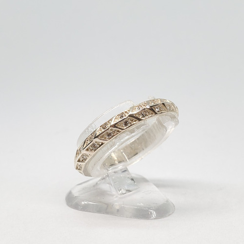 Imagen 5 de 10 de Anillo Plata Rodinada Micro Pave