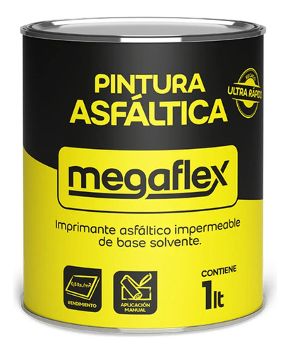 Pintura Asfáltica Megaflex X 1lt Secado Rápido Imprimacion