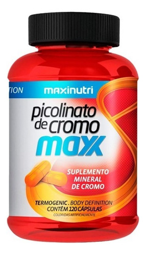 Suplemento em cápsula Maxinutri  Maxx Picolinato de Cromo cromo Picolinato de Cromo sabor  neutro em pote de 60g 120 un
