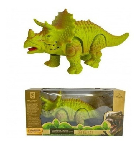 Dinosaurio Triceratops Con Sonido Y Luz Camina Cretaceous