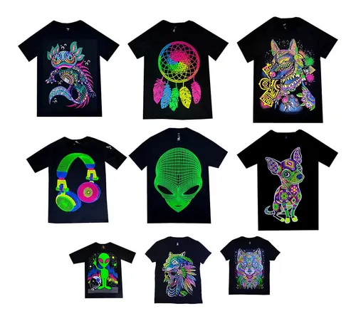Playeras negras con letras neon new arrivals