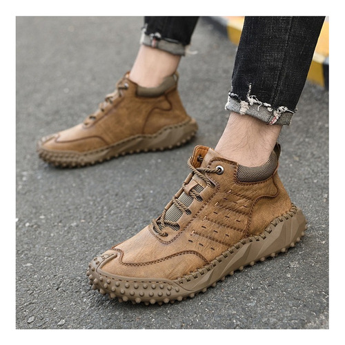 Hombre Zapatos Casual Cuero Botas Botines De Caminar Trabajo