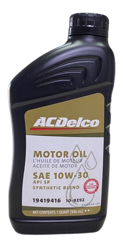 Aceite Acdelco 10w30 Semi Sintético 946ml Original 