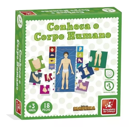 Jogo educativo com quebra-cabeça Corpo Humano - Importados Lili