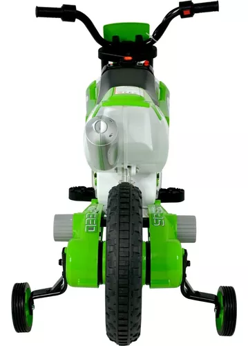 Moto Montable Electrica Niños 12v Infantil Recargable 8 Km Little monkey  Electrica Verde