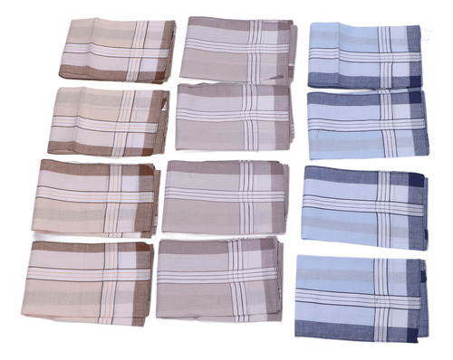 - 12 Pañuelos De Algodón De 40 Cm Para Hombre, Pañuelos
