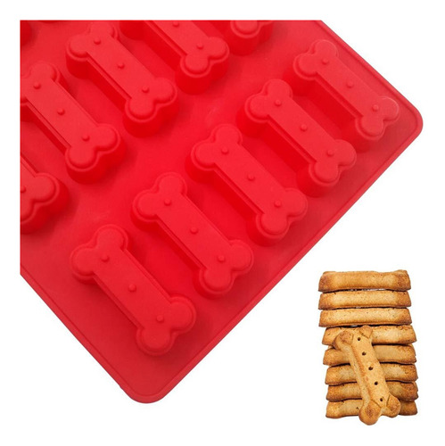 Juego 2 Moldes Silicona Con Estampado De Perro Y Hueso