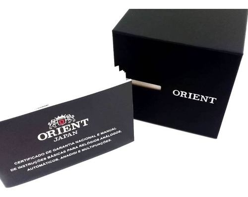 Relogio Orient Masculino Dourado Mgsct001 P2px Preto Couro
