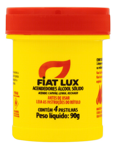 Acendedor Álcool Sólido Fiat Lux 4 Pastilhas 90g