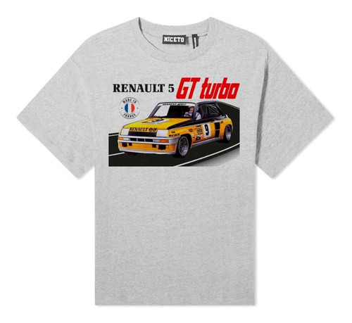 Remera Auto Mitico  R 5 Turbo Rally En Gris O Blanco