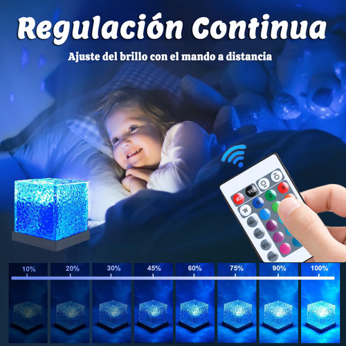 Luz Nocturna Aurora Onda 16 Colores Recargable Dormitorio