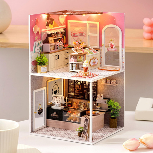 Casa De Muñecas Hecha A Mano Kit De Bricolaje Sala De Estar