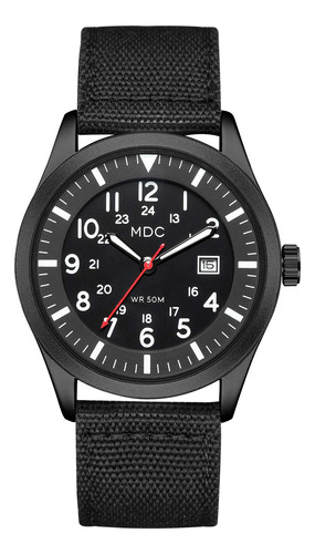 Reloj De Pulsera Analgico Militar Negro Para Hombre, Reloj D