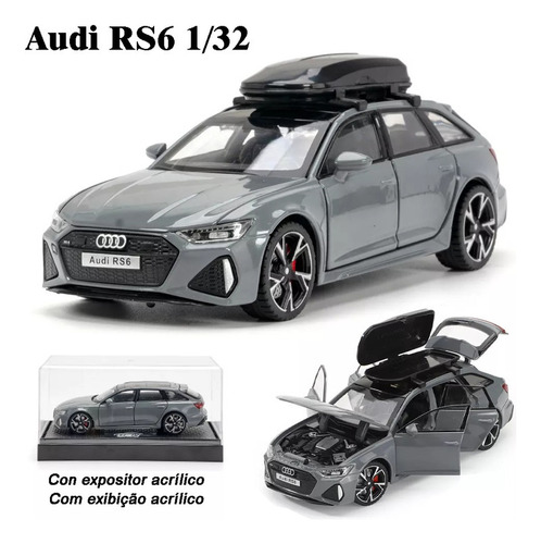 Audi Rs6 Avant Miniatura Metal Coche Con Luces Y Sonido 1/32