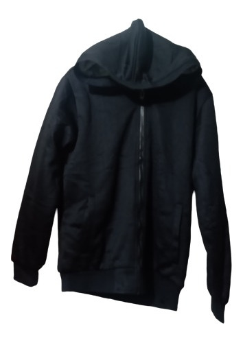 Sudadera Afelpada De Cierre Y Capucha, Talla S, Color Negro