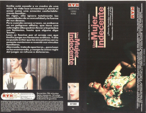 Una Mujer Indecente Vhs The Indecent Woman 1991