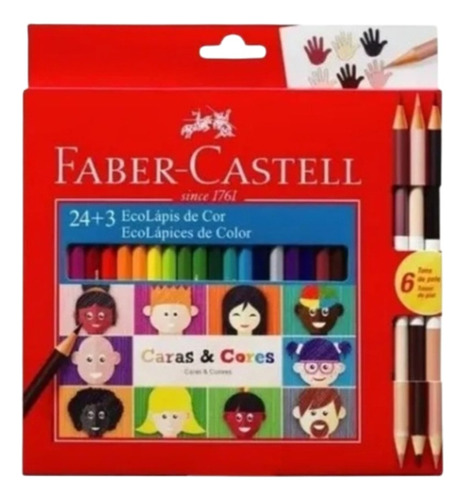 Lapices Faber Castell X24u Caras Y Colores + 3 Bicolor