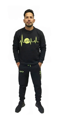 Imagen 2 de 4 de Buzo Padel Electro + Pantalón Padel Negro Talles Especiales