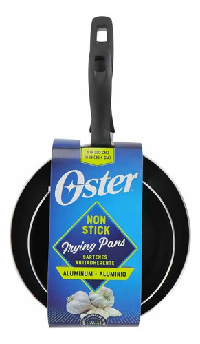 Juego de sartenes de aluminio Clairborne Oster de 2 piezas, color gris