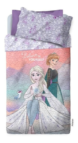 Cubrecama Frozen Con Funda Almohadon. Original Piñata