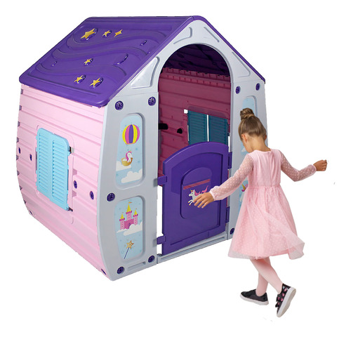 Casinha De Plastico Infantil Brinquedo Princesa Rosa