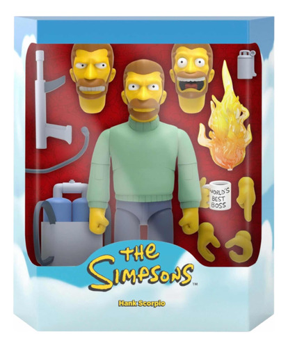 Los Simpsons Figura Hank Scorpio Muñeco Simpsons Super7 Flex