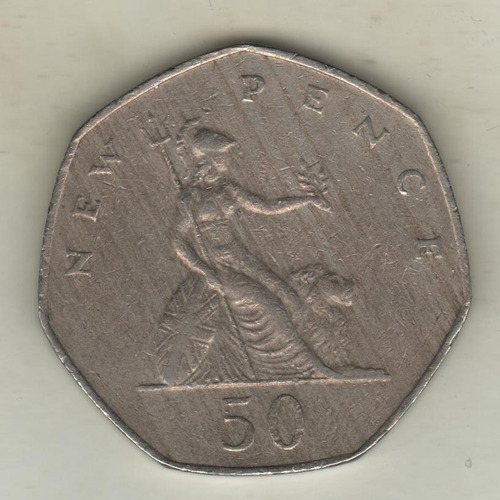 Gran Bretaña Moneda De 50 Pence Año 1977 Km 913 - Vf+