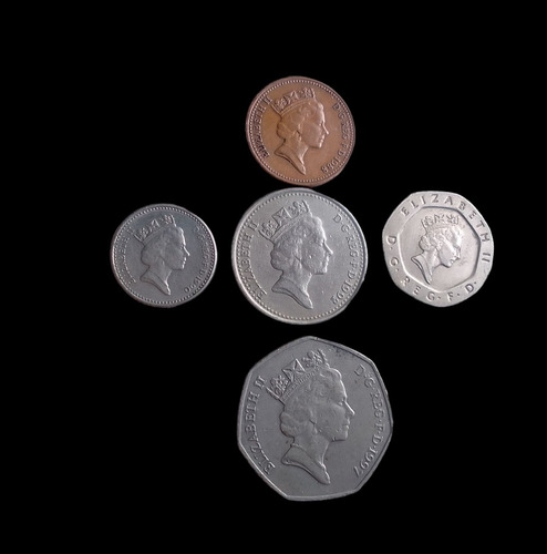 Monedas Gran Bretaña 5 Diferentes Elizabeth Segunda 