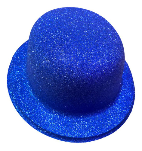 1 Sombrero De Plastico Con Diamantina En Color Azul Rey