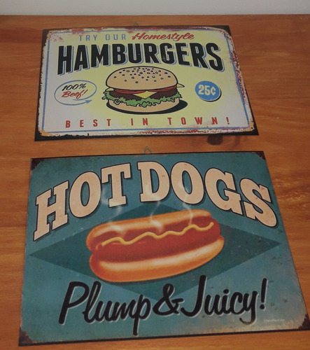 Cuadros De Chapa - Comidas Pizza - Hot Dogs & Hamburguesas