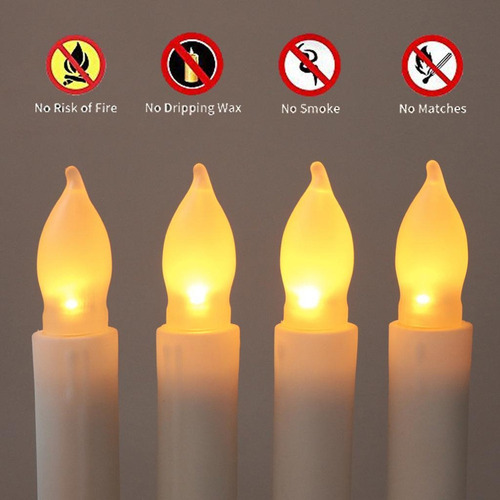 Vela Sin Llama De Velas Eléctrica Alta Led 10 Pedazos 165mm