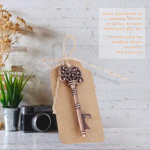 Bottle Opener Keychain 12pcs Vintage Key Shape Alloy Key