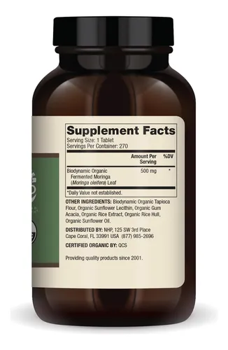 Dr. Mercola Suplemento Dietético Biodinámico De Moringa