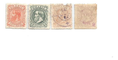 F7512 Brasil 1882 Império 4 Selos Dom Pedro 2º