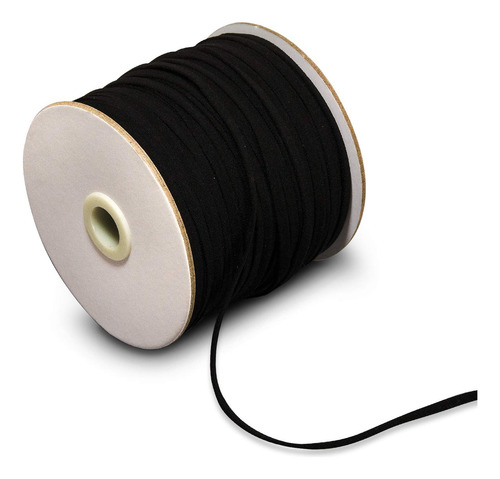 Banda Elástica De Punto Ultra Suave 6 Mm 100 Yardas Negra