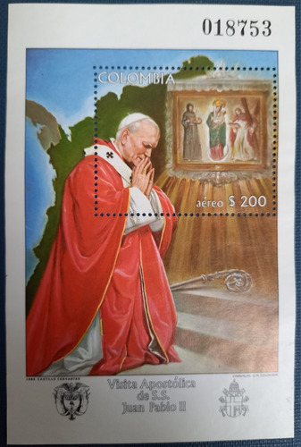 Hoja Filatélica Visita Papal 1968
