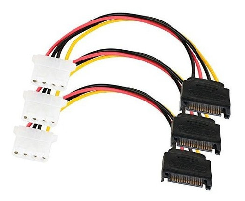 Adaptador De Cable De Alimentación Sata 3 Pack Sata 15...