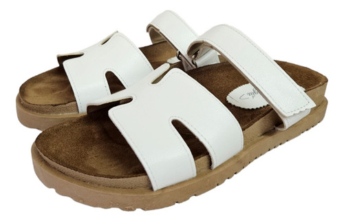 Sandalias Tamagiu Blanco Bajas Chatitas Mujer Verano Moda