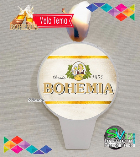 Festa Boteco Cerveja Bohemia Vela De Aniversário Para Bolo