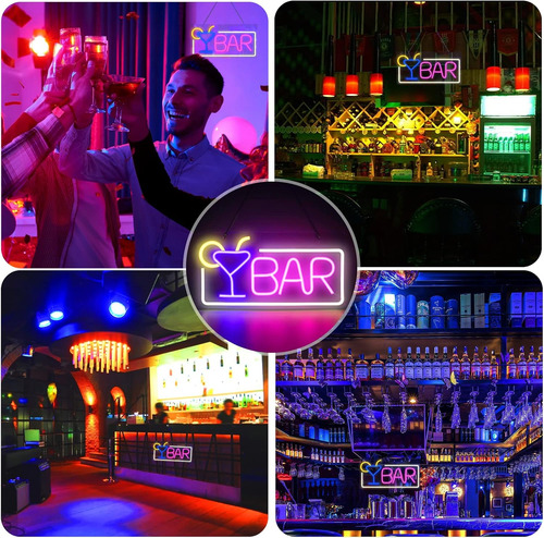 A Letrero De Bar Cócteles Letrero Led De Neón P Decoración