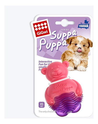 Juguete Oso Para Perros Gigwi Suppa Puppa 9 Cm Azul Y Rosa