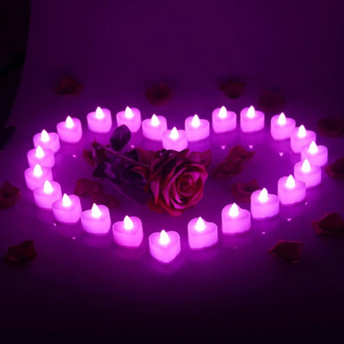 Lámpara De Vela Sin Llama En Forma De Corazón, 30 Unidades,