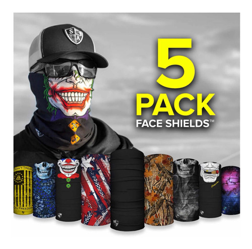 5 Mascaras 5 Pack Face Shield Original+articulo Envio Gratis