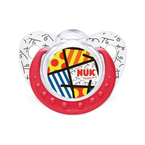 Tetero Edición Especial Romero Britto 150ml Nuk Azu + Chupo Color Azul