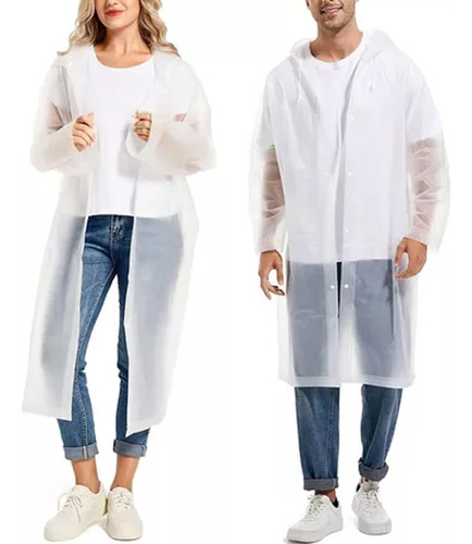 2 Piezas Impermeable Unisex Para Lluvia Poncho