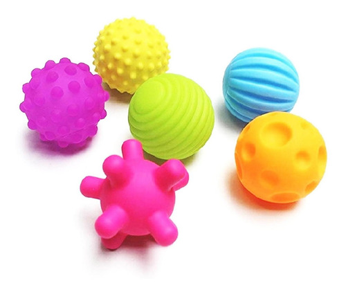 Juego De Pelotas Suaves Bebes Textura Con Sonido 6 Pz